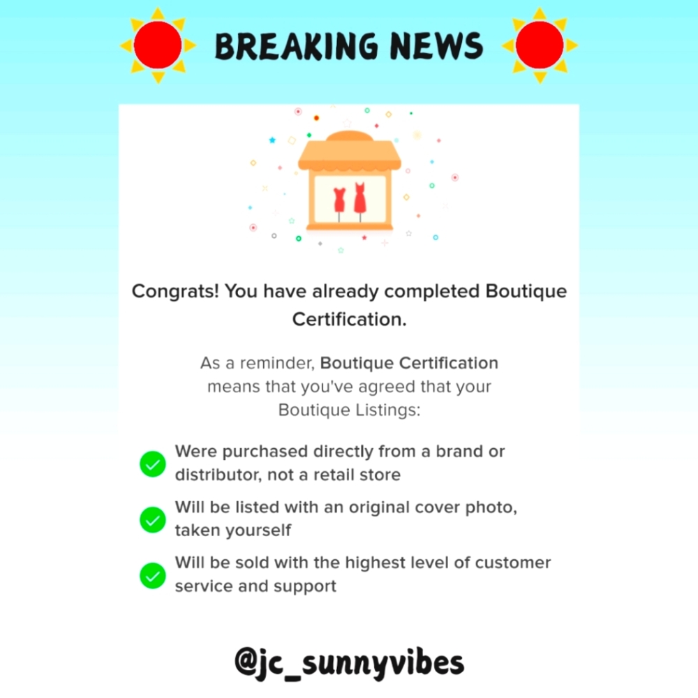 JC Sunny Vibes Marketing LLC Is Now Boutique Certified ❣️❣️